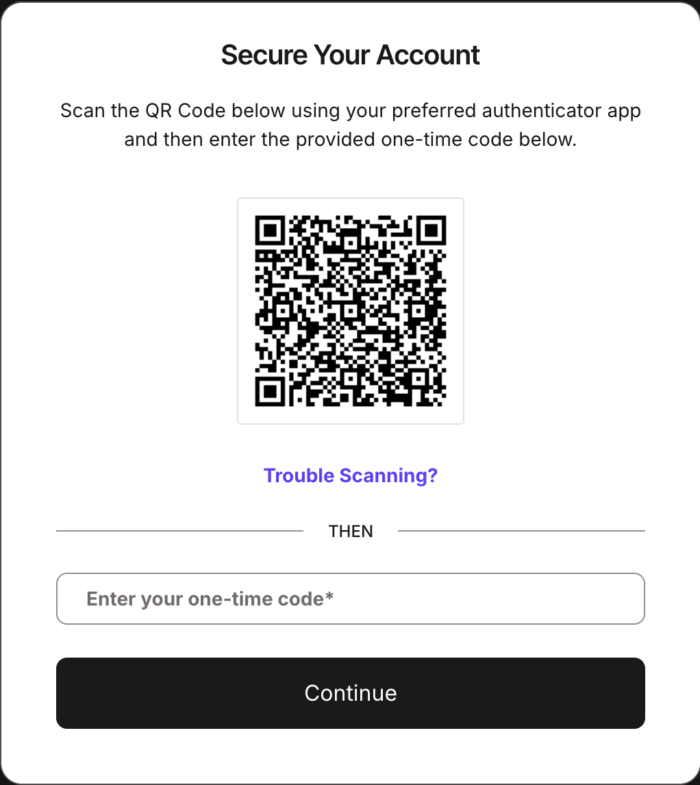 Example of the user generated QR code.